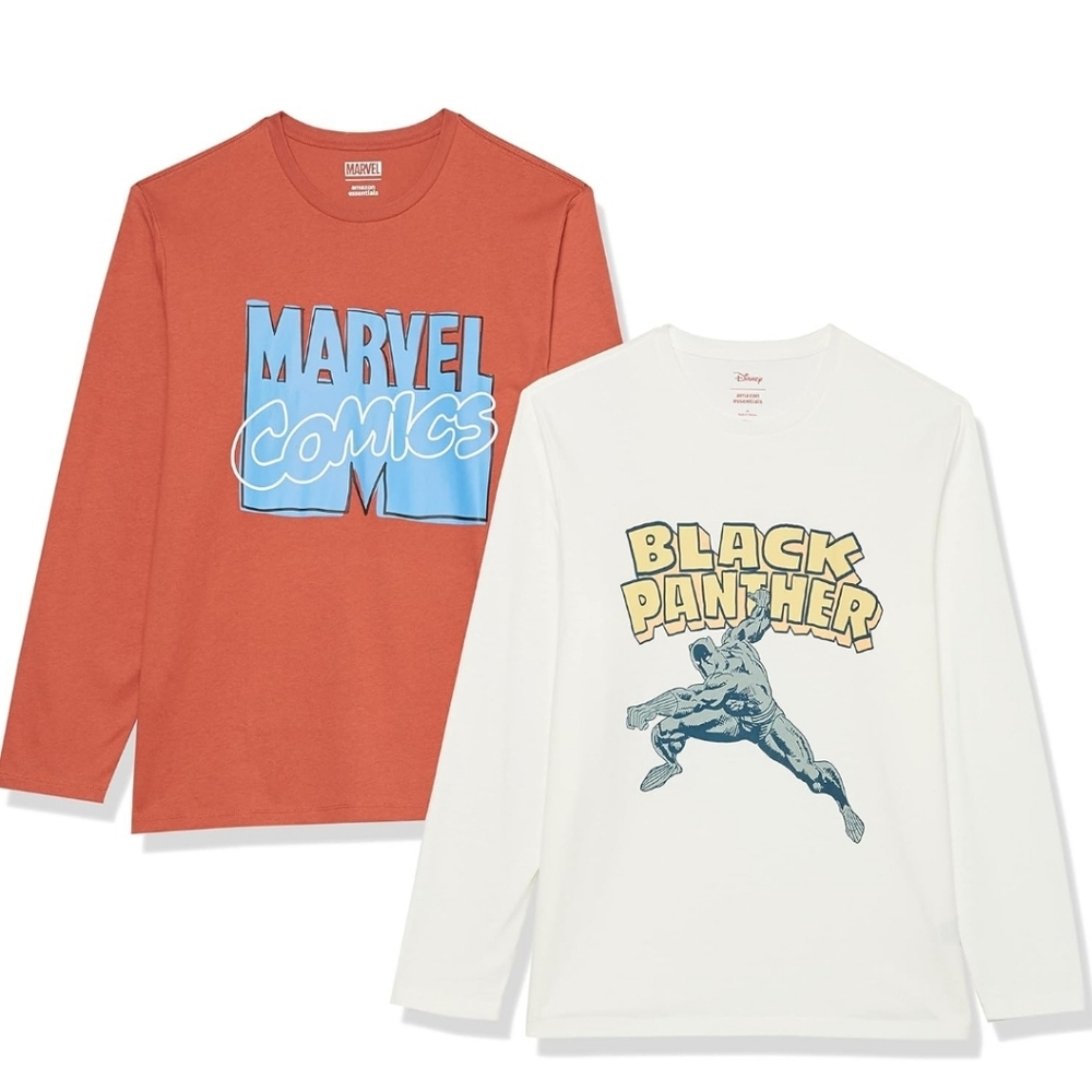 NWTAmazon Essentials Disney | Marvel Men's Long-Sleeve T-Shirts (2) XL